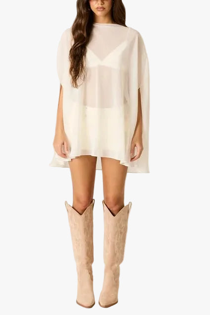 Ella Sheer Chiffon Overlay Top