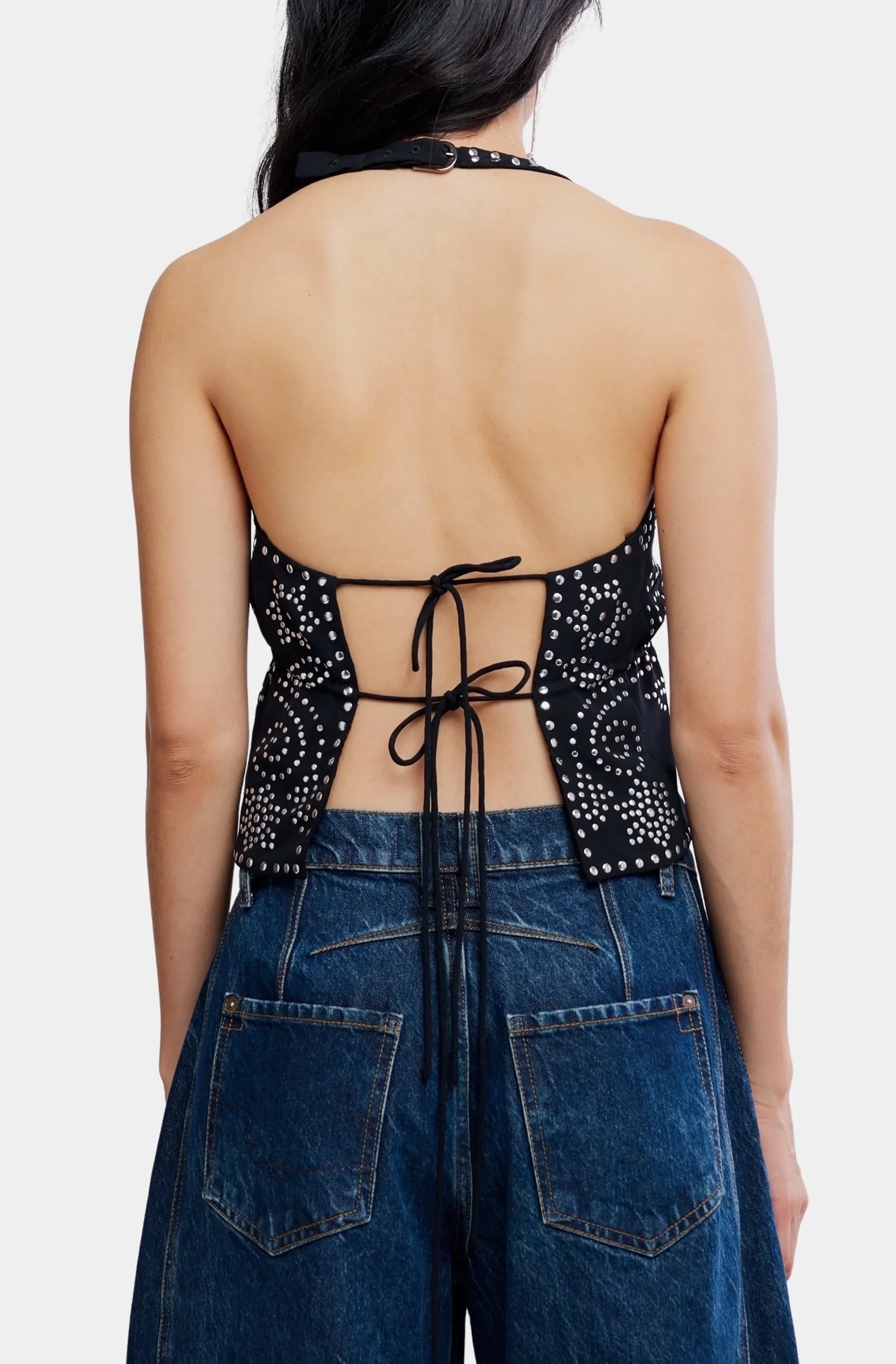 Free People Kenzie Studded Halter Top