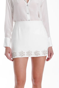 Karina Grimaldi Kairos Embroidered Mini Skirt