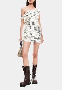 LIONESS Sweetheart Polka Dot Mini Dress