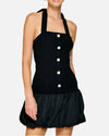Line & Dot Ramona Mix-Media Balloon Mini Dress