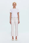 Pistola Lennon High Rise Crop Boot Coated Pants in Ivory Luster