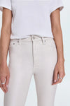 Pistola Lennon High Rise Crop Boot Coated Pants in Ivory Luster