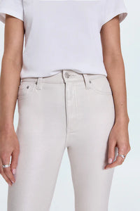 Pistola Lennon High Rise Crop Boot Coated Pants in Ivory Luster
