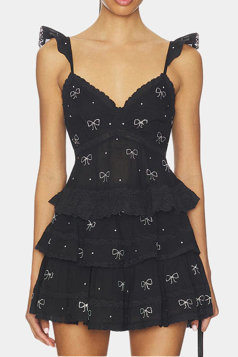 Love Shack Fancy Lanie Bow Embellished Top