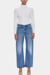 Pistola Lexi Mid Rise Bowed Straight Jeans in Metropolis