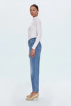 Pistola Lexi Mid Rise Bowed Straight Jeans in Metropolis