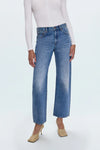 Pistola Lexi Mid Rise Bowed Straight Jeans in Metropolis