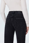 Pistola Lexi Mid Rise Bowed Straight Jeans in Silver Screen
