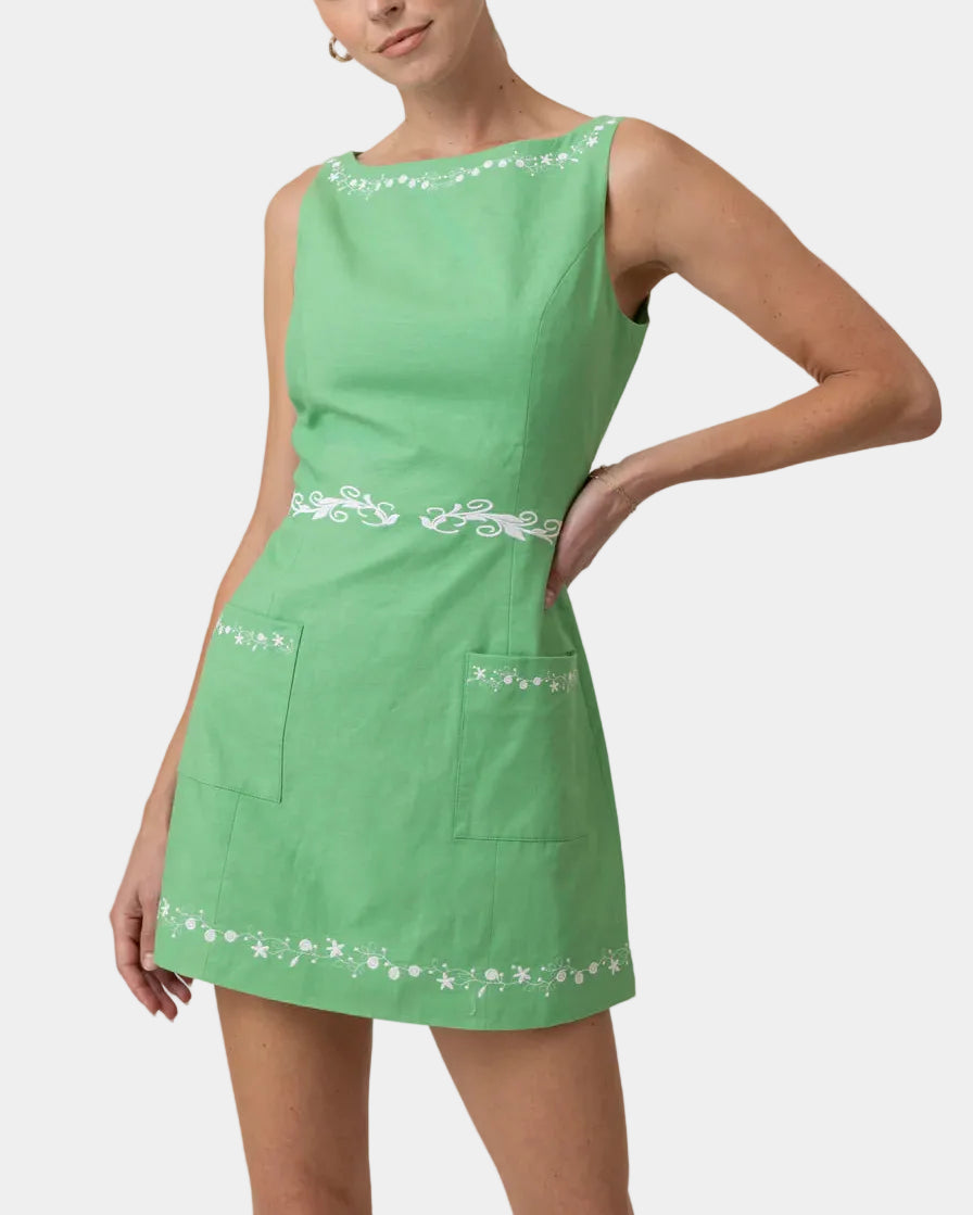 Line & Dot Tippi Embroidered Mini Dress