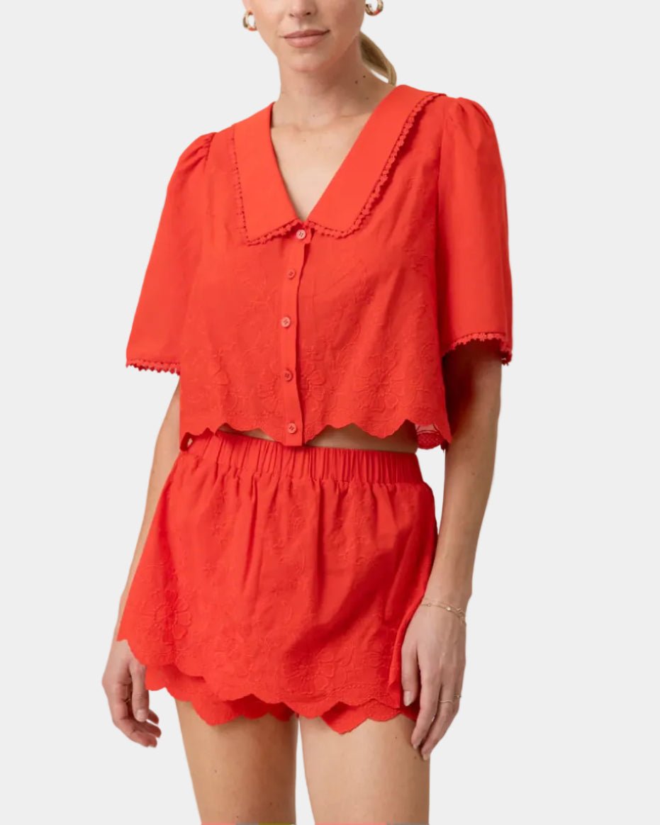 Line & Dot Rou Shirt and Skort Set