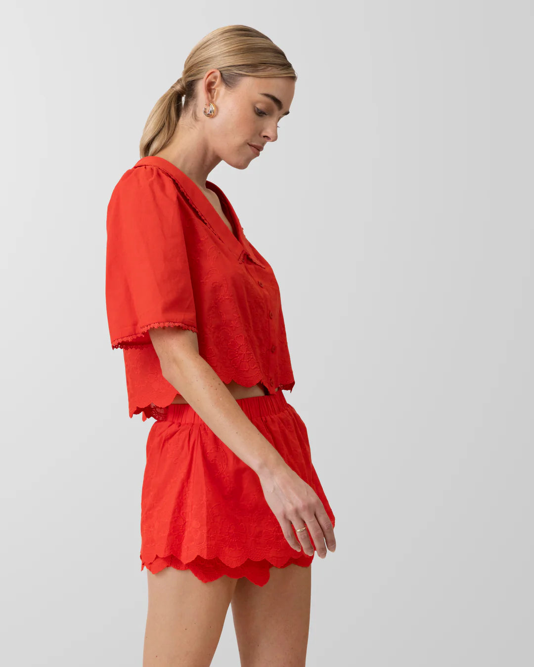 Line & Dot Rou Shirt and Skort Set
