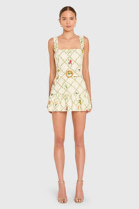 Amanda Uprichard Lena Romper in Trellis Print