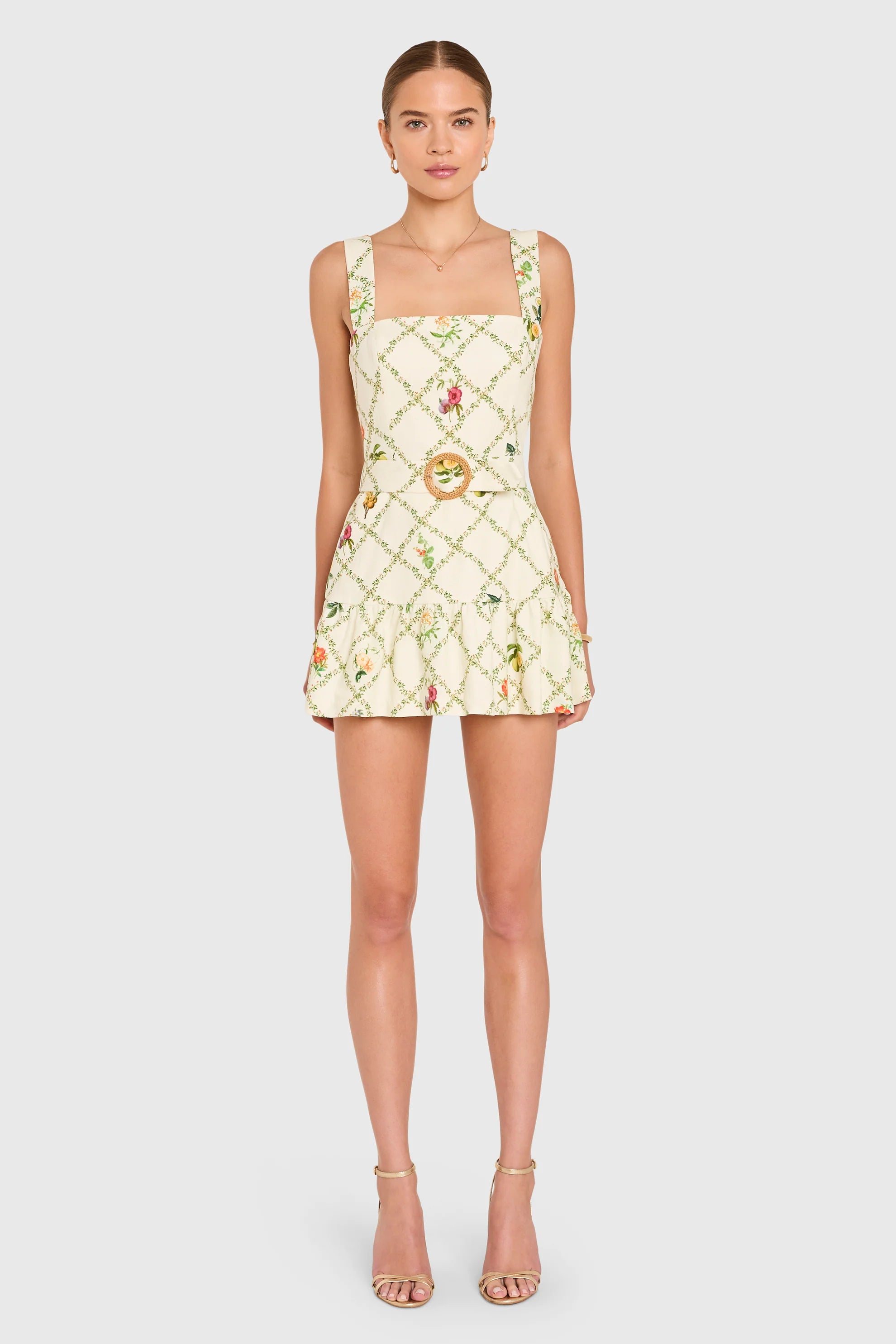 Amanda Uprichard Lena Romper in Trellis Print