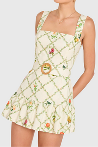 Amanda Uprichard Lena Romper in Trellis Print