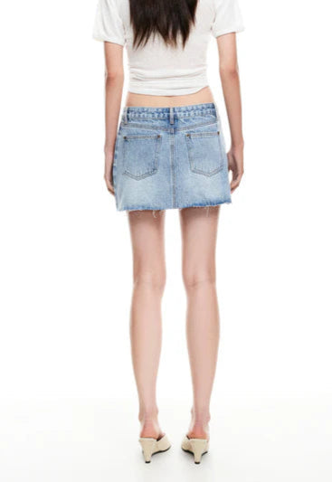 LIONESS Moss Mini Denim Skirt