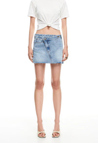 LIONESS Moss Mini Denim Skirt