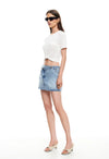 LIONESS Moss Mini Denim Skirt