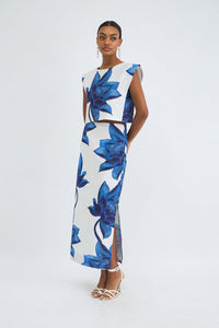 Beyond by Vera Piper Top & Amber Skirt Set in Lotus Indigo