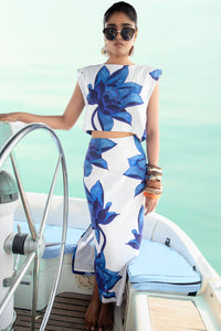 Beyond by Vera Piper Top & Amber Skirt Set in Lotus Indigo