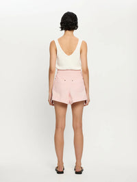KIVARI Celene Denim Shorts in Soft Pink