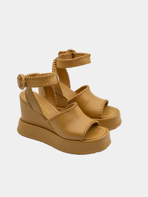 Paloma Barcelo Manun Nappa Ochre Sandals