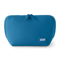 KUSSHI Neoprene Makeup Bag in Midnight Teal/Raspberry
