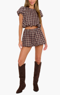 Show Me Your Mumu Highland Crop Top & Bubble Skort Set