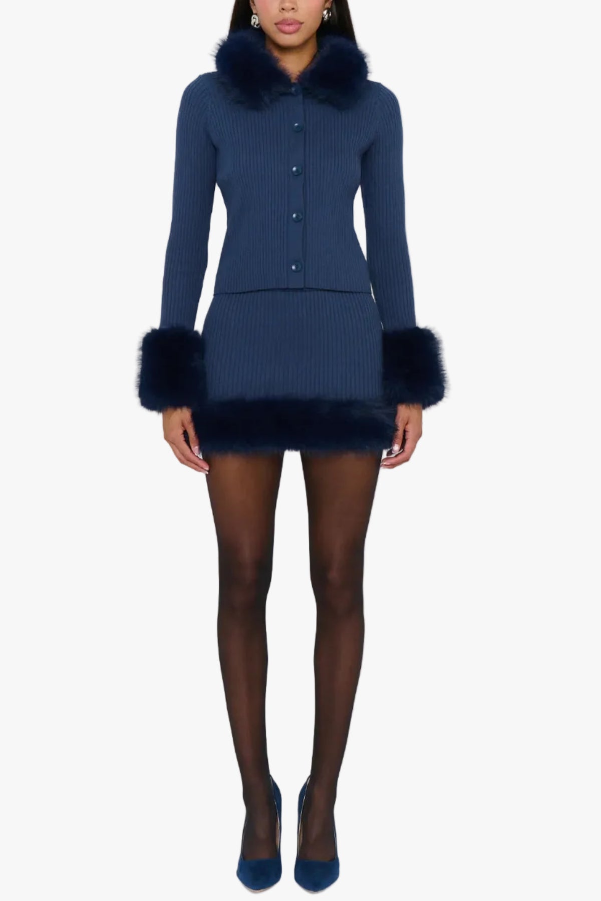 Show Me Your Mumu Chateau Cardigan & Fran Mini Skirt Set