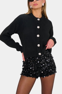 Show Me Your Mumu Maggie Cardigan in Black Knit