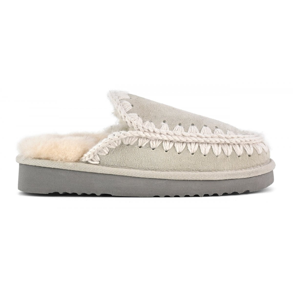 MOU Eskimo Suede Slipper in Silver Birch