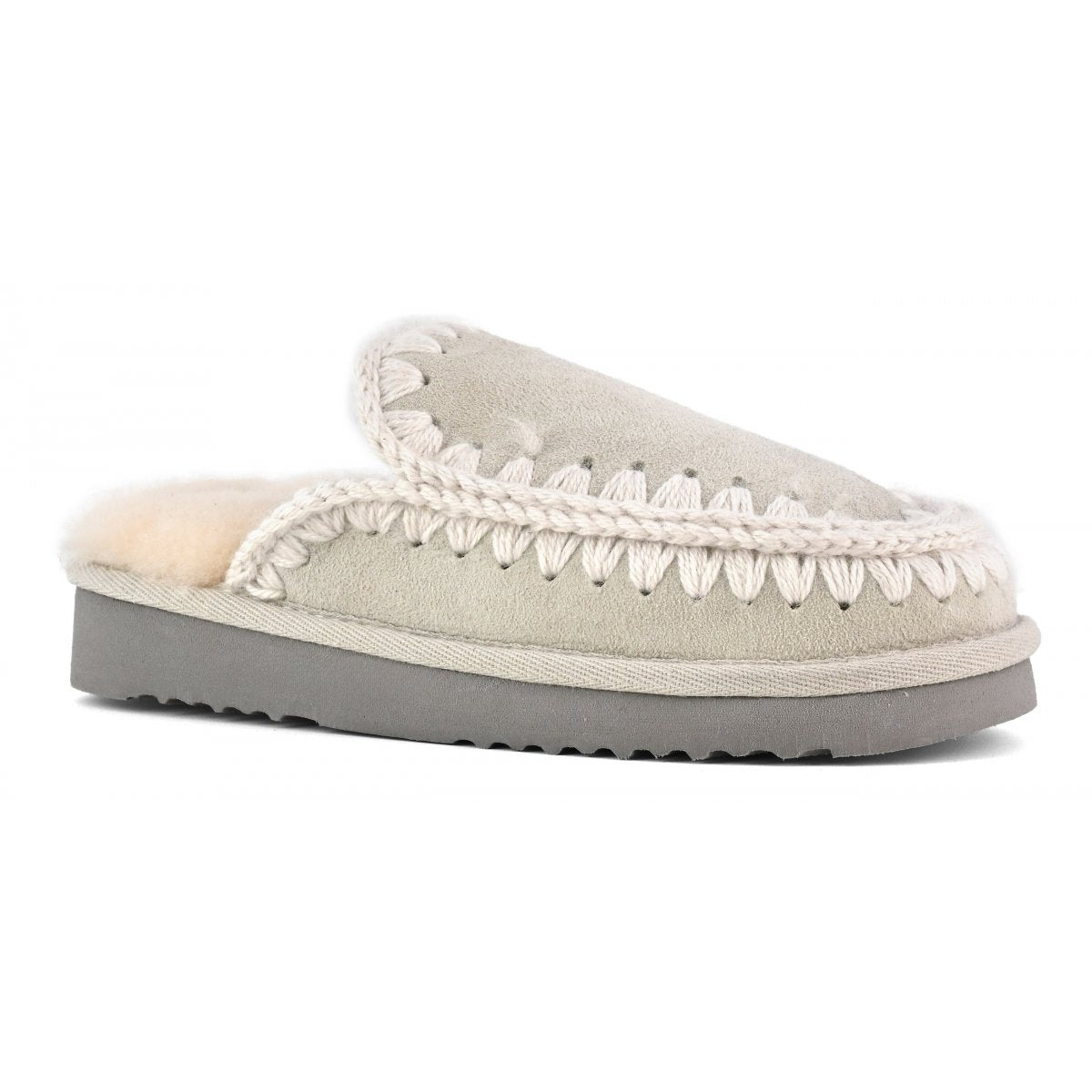 MOU Eskimo Suede Slipper in Silver Birch