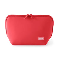 KUSSHI Neoprene Makeup Bag in Coral Red/Periwinkle