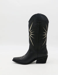 Stivali NY Moonrise Western Cowboy Boots in Black