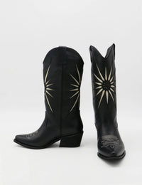 Stivali NY Moonrise Western Cowboy Boots in Black