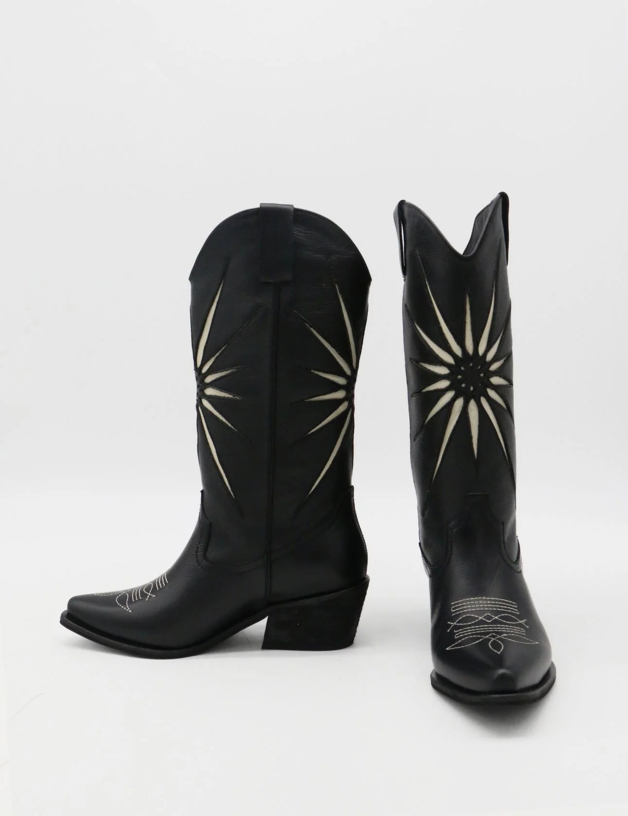 Stivali NY Moonrise Western Cowboy Boots in Black