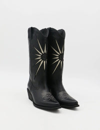 Stivali NY Moonrise Western Cowboy Boots in Black