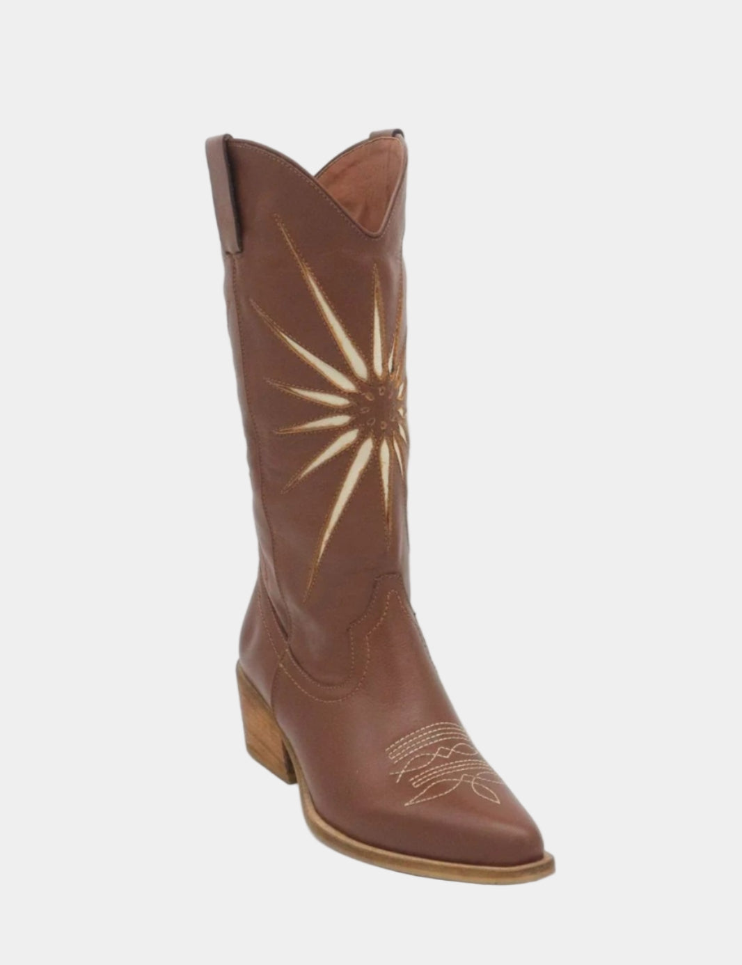 Stivali NY Moonrise Western Cowboy Boots in Brown Leather