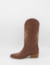 Stivali NY Moonrise Western Cowboy Boots in Brown Leather