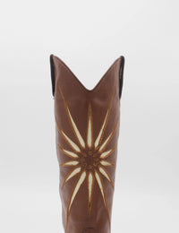 Stivali NY Moonrise Western Cowboy Boots in Brown Leather