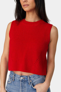 French Connection Mozart Sleeveless Vest in Mars Red