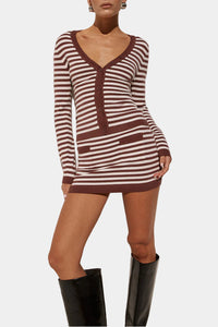 Runaway The Label Noemi Long Sleeve Knit Top & Mini Skirt Set