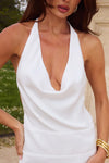 Runaway The Label Novalie Halter Cowl Neck Mini Dress
