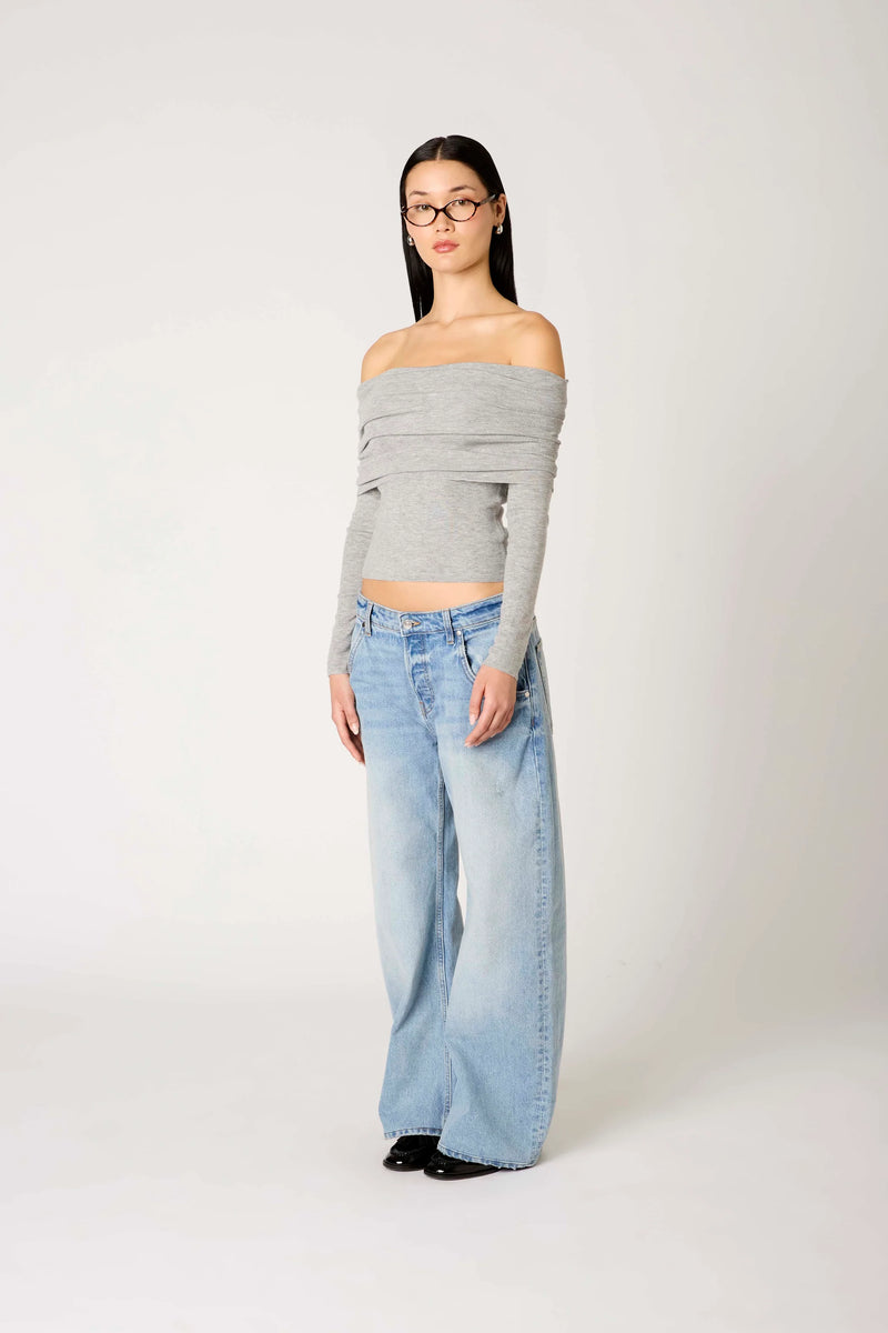 NIA Islay Sweater in Heather Grey