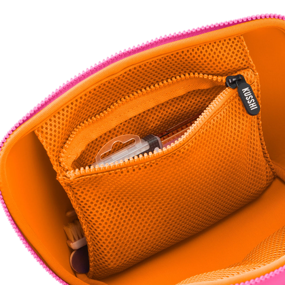 KUSSHI Neoprene Makeup Bag in French Pink/Sherbert