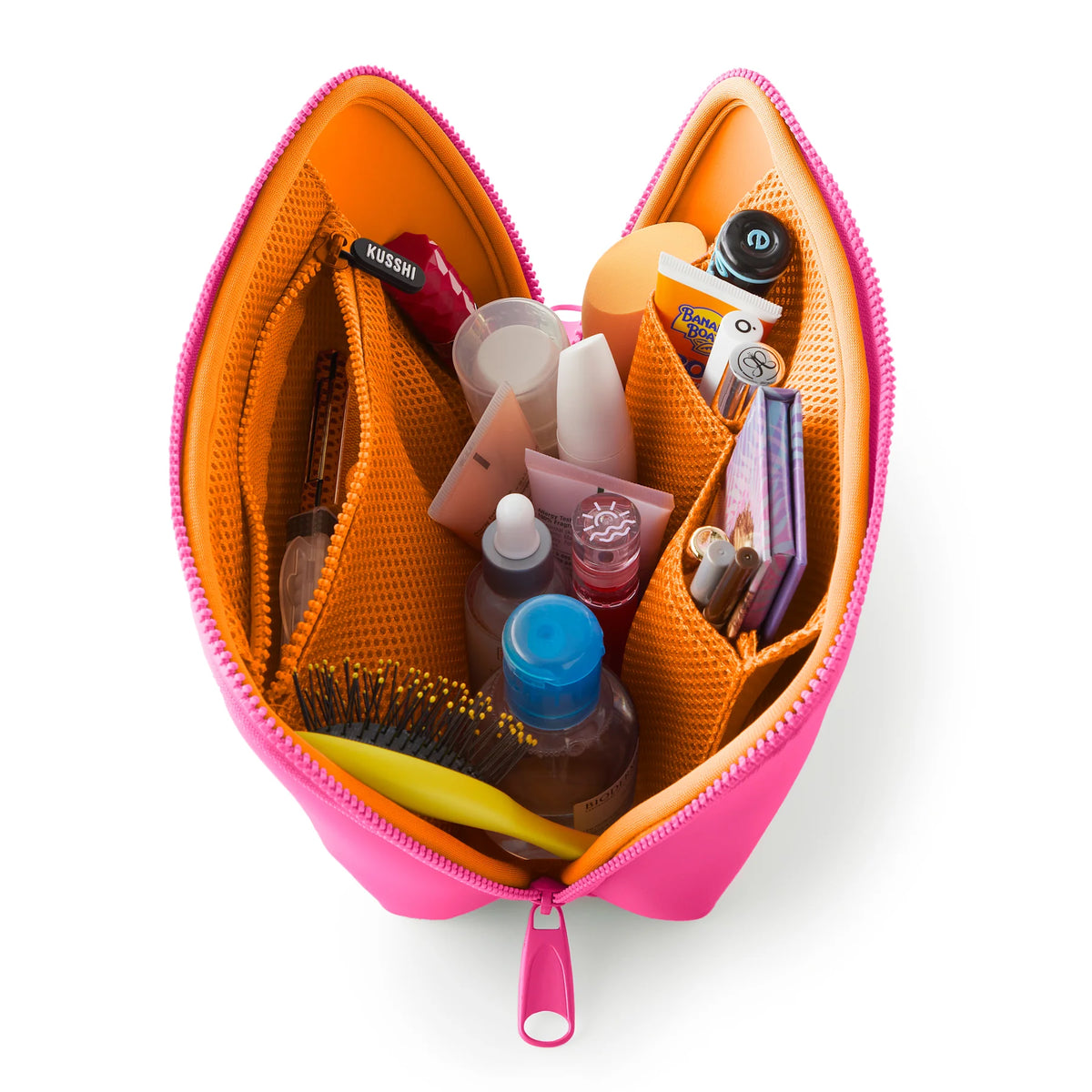 KUSSHI Neoprene Makeup Bag in French Pink/Sherbert