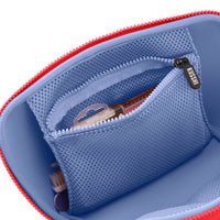 KUSSHI Neoprene Makeup Bag in Coral Red/Periwinkle