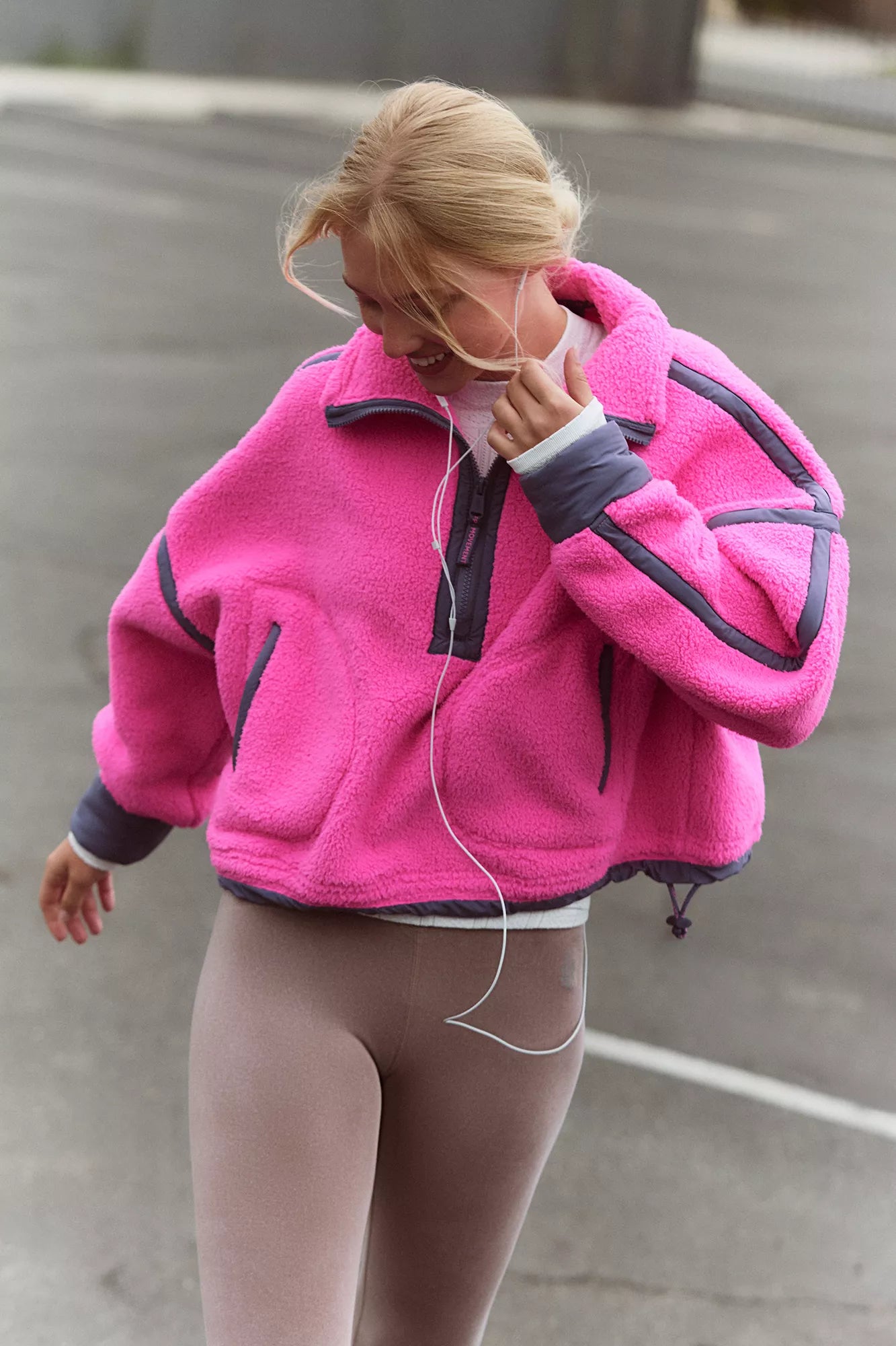 FP Movement Mountain High Half-Zip Fleece in Fuchsia Flirt