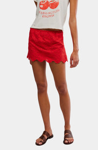 Free People Eyes On You Skort in High Risk Red