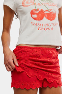 Free People Eyes On You Skort in High Risk Red